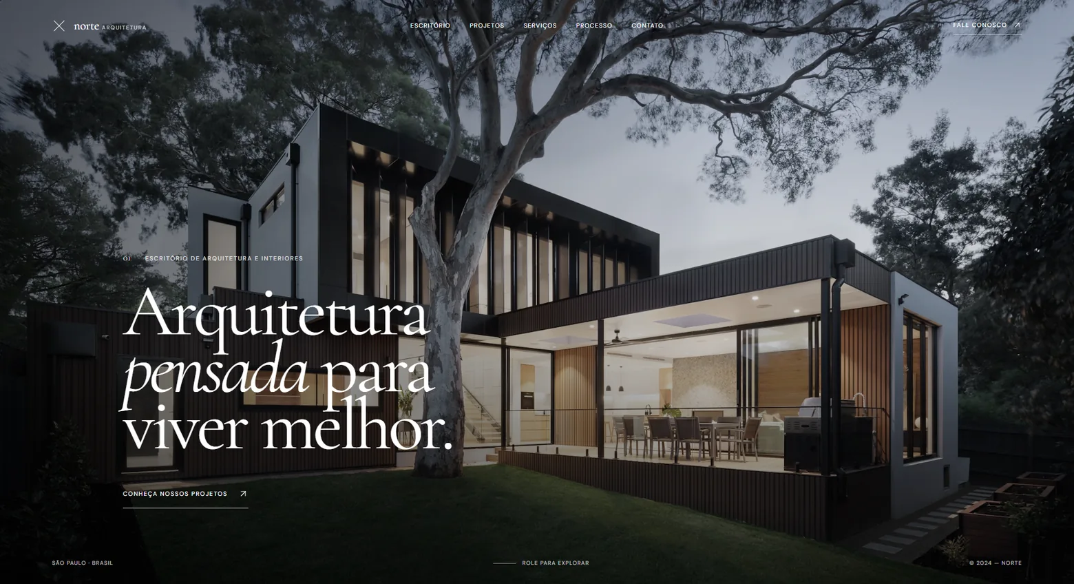 Demonstração de site para Norte Arquitetura